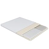 Betten Jumbo Pocket Air Latextopper 160x200 | 10 cm mit Latex, Mini Taschenfederkern und Visco | Topper ideal für Boxspringbetten, Matratzen und Schlafsofa | Abnehmbarer Bezug
