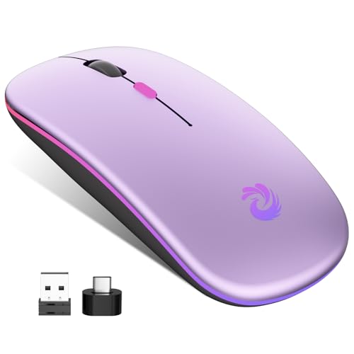 Bqss Ratón Inalámbrico, Ratón De 2,4 Ghz Con Receptor Usb, Seguimiento Óptico De 1600 Ppp, Clics Silenciosos, Ratón Led Recargable Para Ordenador Portátil, Pc, Mac, Android, Windows, Office Home Lila Bqss Ratón Inalámbrico, Ratón De 2,4 Ghz Con Receptor Usb, Seguimiento Óptico De 1600 Ppp, Clics Silenciosos, Ratón Led Recargable Para Ordenador Portátil, Pc, Mac, Android, Windows, Office Home Lila