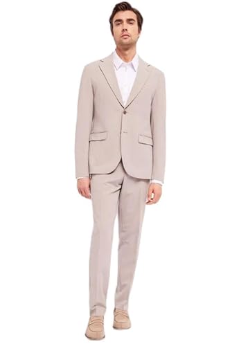 Photo de Gaudì Ensemble veste double poitrine à deux boutons, pantalon coupe classique et taille normale, coupe fine., beige, 46