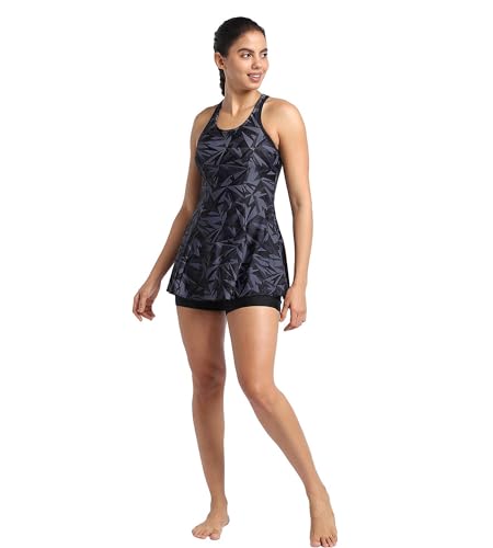 Image of Speedo Female Swimwear All Over Print Racerback Swimdress with Boyleg