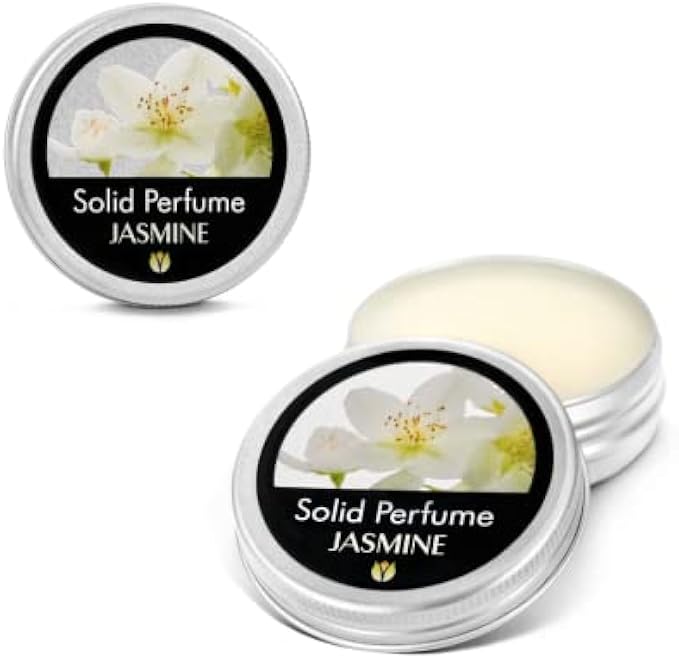 FLOWERLAND Solid Perfume - Portable Pocket Balm Perfume Perfect for Travel Use - Natural Fragrance Parfum for Men and Women - Natural & Vegan - Jasmine (30ml)