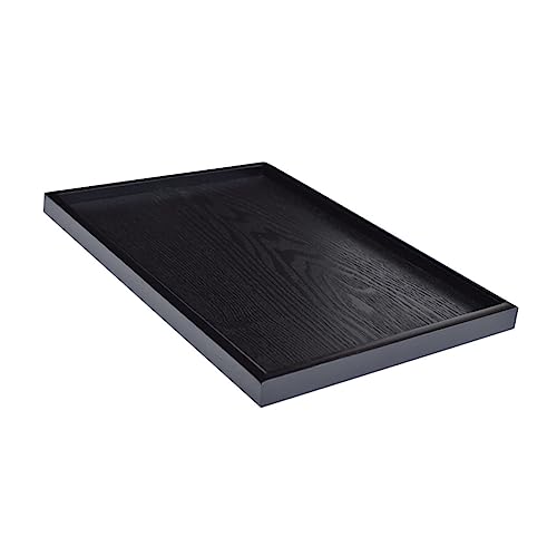 BESTonZON Bandeja De Madera Estilo Retro para Almacenamiento De Velas Bandeja Decorativa para Comida Adorno Creativo para Escritorio El Hogar Hotel o Tienda Negra