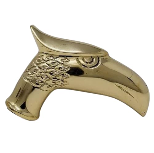 Canne nautique en laiton de collection avec poignée aigle et fûts en bois noir