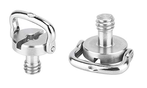 2 Pack Leofoto Torque Master 1/4" D Ring Comfort Wide Handle SS Screw for Tripod QR Plate Stainless Steel