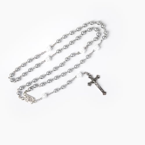 White My First Rosary and Keepsake Box, Blessed Baptism Gifts for Girl or Boys, Stunning First Communion Gifts for Girls or Blessed Christening Gift for Boys, Rosary Beads and Catholic Gift Box