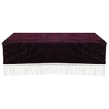 HOODANCOS Housse de Banc de Piano en Velours Pelucheux Violet avec Pompons Protège Siège Lavable Petite Housse Décorative pour Tabouret de Piano Adaptée à Usage Domestique et Concerts