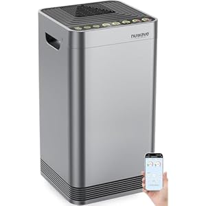 Nuwave Whole House Air Purifiers, Oxypure Smart Air Purifier with 5 Stage Tower Structure Air Filter, Air Quality & Odor Sensors, Sleep Mode for Bedroom, Remove 99.99% of Dust, Smoke, Pollen, Allergen
