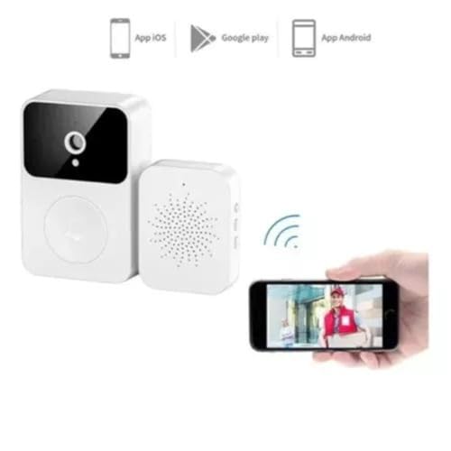 Campainha Residencial Com Camera E Audio Video Voz E Visual Wi-fi Wirelles Sem Fio Com Visão Noturna