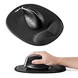 Ergoevol Ergonomic Mouse Pad with Skin-Friendly Lycra Memory Foam Wrist Rest, Easy-to-Clean Smooth PP Surface, and Non-Slip PU Base – Ideal for Vertical, Ergonomic, and Office Mice (Black)