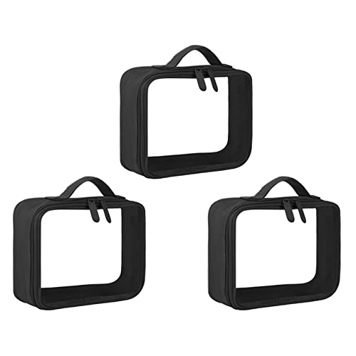 TORR 3X Borsa da Viaggio Trasparente per Trucco Organizer Pvc Trasparente Estetista per Cosmetici Borsa da Toilette di Bellezza Borsa per Il Trucco Borsa per Il Lavaggio