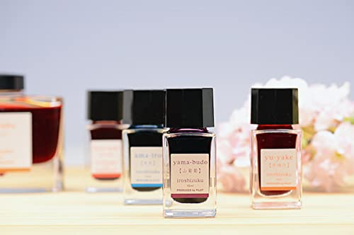 Pilot Iroshizuku Mini butelkowane pióro wieczne Murasaki-shikibu butelka 15 ml INK-15-MS Japonia import z oryginalnym rysikiem długopisem dotykowym