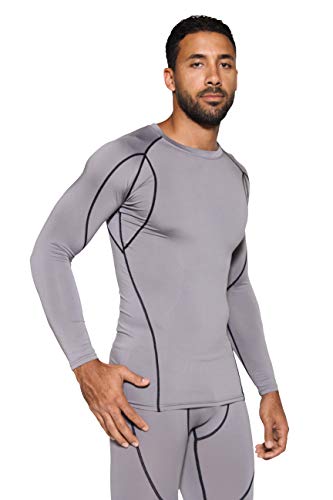 image for Real Essentials 4 Pack: Mens Compression Shirts Long Sleeve Base Layer