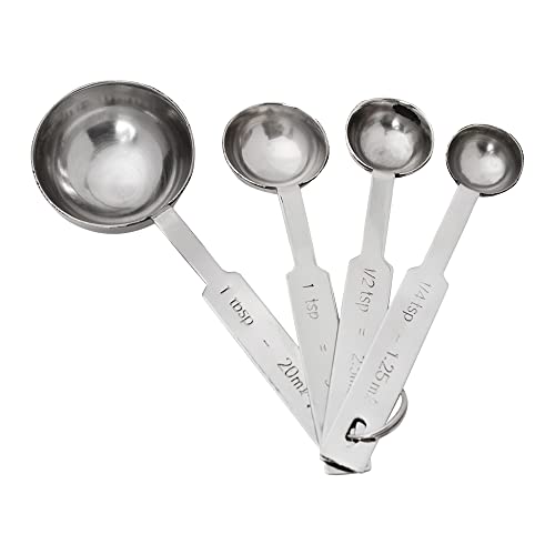 Mimo Style Conjunto de Medidores Xícaras e Colheres 8 Peças de Aço Inox cor Prata, Próprias Para Ing