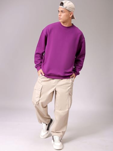 Image of The Indian Garage Co Men Oversized Solid Overhead Crewneck Sweatshirt