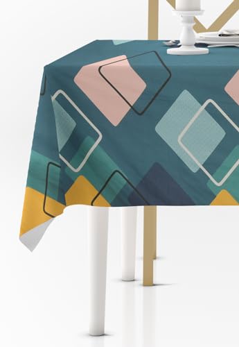 Image of Amazon Brand - Umi Super Soft Brushed Microfiber Cotton Dining Table Cloth, Printed Rectangular 6 Seater Table Cover 60X90(Inches)