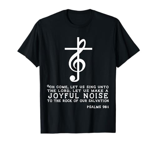 Christian Music Cross Tee Treble Clef Musical Gift TShirt T-Shirt