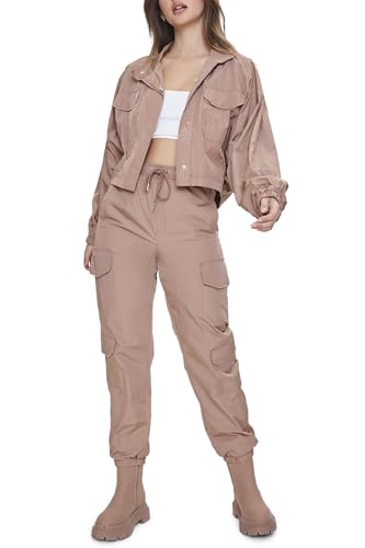 Forever 21 Women's Windbreaker Cargo Joggers