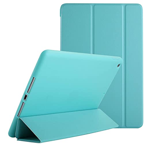 Image of DuraSafe Cases for iPad 9.7 Inch 5 /6 [iPad 5th 6th Gen ] A1893 A1954 A1822 A1823 MRJN2HN /A MR7G2HN /A MR7F2HN /A MP2F2HN /A Smart Trifold Lightweight Soft Silicone TPU Back Case - Green