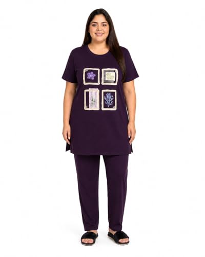 Image of In Love Women's Printed Cotton Plus Size Longline T-Shirt with Pockets | Cotton fabric - soft longline T-shirt with easy plus-size fit