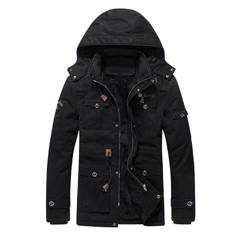 Manteau homme en laine chaud veste d'hiver épaisse à capuche