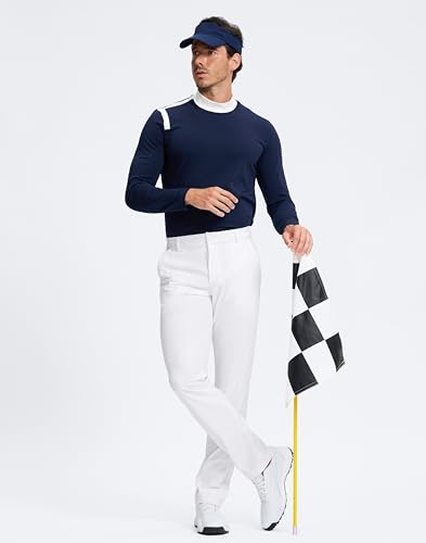 Image of Pudolla Men's Golf Pants 30 inch /32 inch /34 inch Comfy Stretch Dress Work Pants Lightweight Quick Dry Casual Slacks Trousers with Pockets
