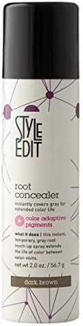 Style Edit Root Concealer Touch Up Spray | Instantly Covers Grey Roots | Professional Salon Quality Cover Up Hair Products for Women |Dark Brown 2 Ounce (Pack of 1)