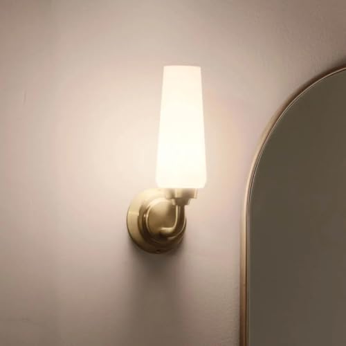 Image of Kichler, Truby 11.5 Inch 1 Light Wall Sconce with Satin Etched Cased Opal Glass in Champagne Bronze, 55073CPZ