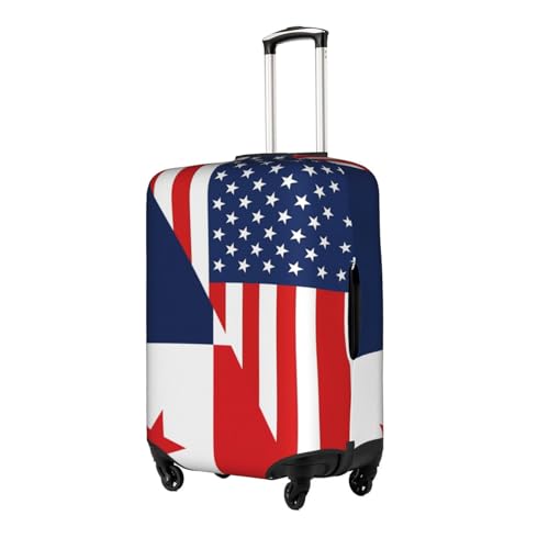 Travel Luggage Cover America Flag And Panama Flag Fashion Washable Baggage Suitcase Protector Fit For Luggage Large2