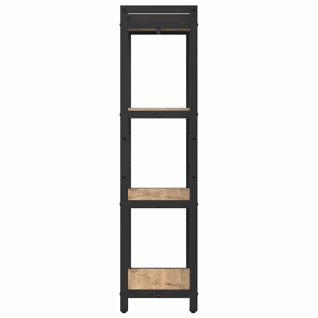 vidaXL Estante de Libros Roble Artesanal 40 x 30 x 119 cm, Estantería Industrial Moderna, Unidad de Almacenamiento Resistente, Organizador en Niveles para Sala y Oficina