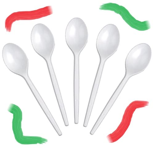 HYPER form® -1000 Cucchiaini in Plastica Bianchi, Riutilizzabili...