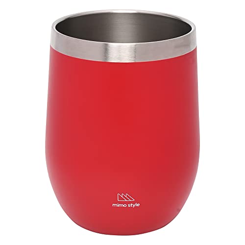 Mimo Style Copo Térmico de Aço Inoxidável Parede Dupla Vermelho 350ml Com Tampa de Polipropileno Liv