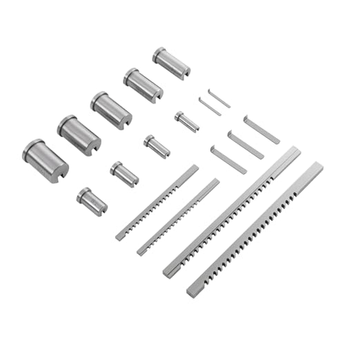 Keyway Broach Kit, 18 Pcs HSS Keyway Broach Set Inch Size Broaching Cutter Collared Ferrule Bushings Gasket Spacer Set Shim CNC Metal Processing Metalworking Set with Case for Lathe,Keyway Size (18) 2 Keyway Broach Kit, 18 Pcs HSS Keyway Broach Set Inch Size Broaching Cutter Collared Ferrule Bushings Gasket Spacer Set Shim CNC Metal Processing Metalworking Set with Case for Lathe,Keyway Size (18) - Image 2