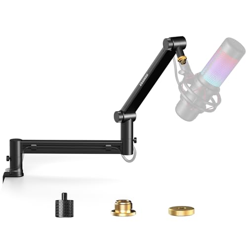 Mikrofon Arm,Aokeo AK-58 Niedriges Profil Mikrofon Ständer Arm für HyperX QuadCast,SoloCast,Elgato Wave,Shure SM7B,Blue Yeti,Blue Snowball,Broadcast,Studio Programm Aufnahme