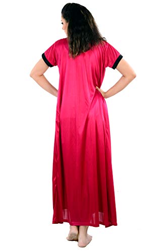 Image of Women's Nightwear Nightdress Nighty,Robe with Top & Shots Set (4pc Set of Robe, Nighty, Top & Shorts)
