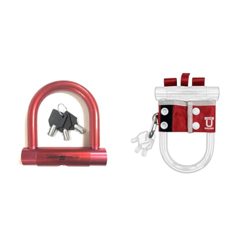 【自転車鍵】アルミUロック ALU-SS レッド&Uロックホルダー レッドセット 【持ち運びラクラク】