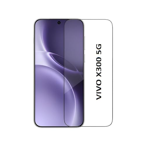 Image of Tempered Glass Screen Protector Compatible For Vivo X300 5G (Black) Edge To Edge Full Screen Coverage With Easy Installation Kit,Pack Of 1