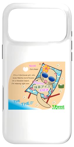 Ren-World 67 抹茶アイス 花柄 ハワイ ビーチ アロハ リラックス 小動物 プルメリア ハイビスカス スマホケース iPhone 17 Pro Max 用