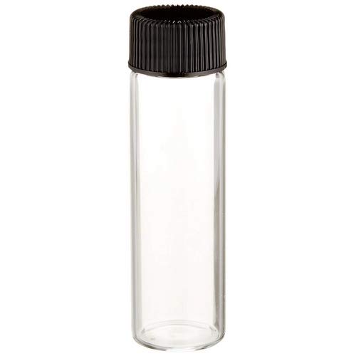 J.G. Finneran Associates 816020-2170, 21x70mm Clear Vial, Black Cap (3 Packs of 100 pcs)