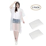 Elebor Emergency Waterproof Disposable Rain Ponchos - 10 Pack Portable Family Journey Rain Ponchos for Adults Men and Women, Perfect for Disney, Can Cover The Backpack, Thicked (White Clear)