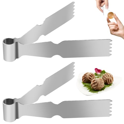 2Pcs Maamoul Tweezers Tongs, Maggash Manqat Pastry Tools Cookie Maker Dough Scraper Press, Stainless Steel Pastry Tongs Baking Crimper Tool for Decorating and Sealing Cookies, Shakarbura, Pie Crusts