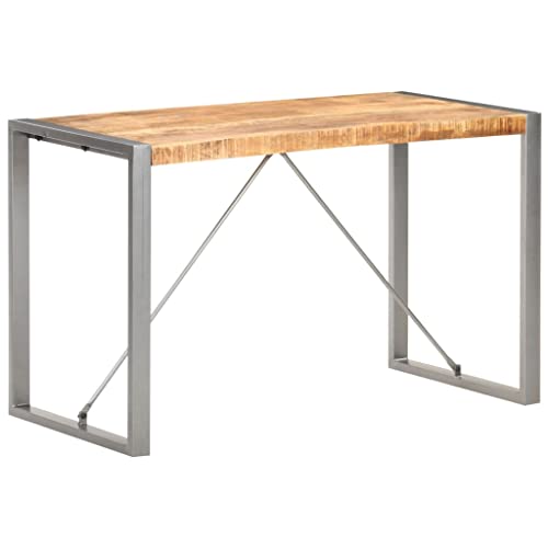 homiuse Mesa de Comedor Mesa Camilla Actual Mesa Comedor Mesa Salon Comedor Muebles Comedor Mesas Altas De Cocina Mesas De Salon Mesas Comedor Salon Madera Maciza de Mango Rugosa 120x60x75 cm