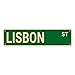 Produktbild Lissabon-Straßenschilder, Lissabon-Dekor, Lissabon-Schild, Lissabon-Geschenk, Wanddekoration für Zuhause/Einfahrt/Männerhöhle/Bar, hochwertige Metallschilder, 40,6 x 10,2 cm
