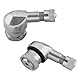 Flaconi Motorrad Reifenventil,Ventil Motorradreifen,Motorrad Alu Winkelventil,Motorrad Ventil 90 Grad,Eckventil,Motorrad Reifen Ventile,für Autos,Motorräder,LKW-Anhänger,Freizeitfahrzeuge (Silber)