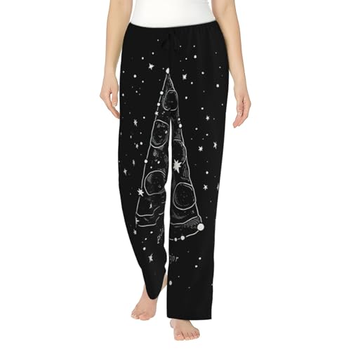 Pantalon de pyjama constellation pour femme | Bas de nuit imprimé pizza respirant S-3XL