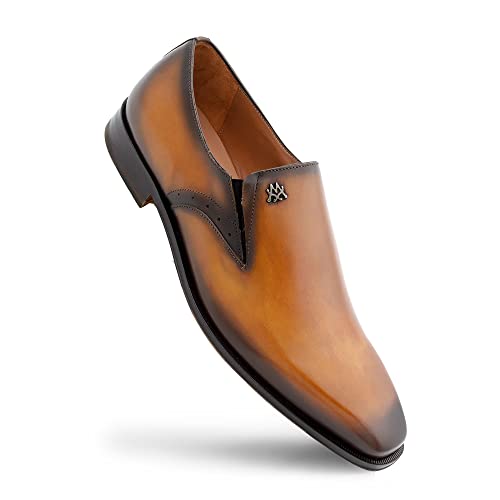 Mezlan Timur - Men's Luxury Hand-Finished Moccasin - Handmade in Spain - Medium Width (Cognac, us_Footwear_Size_System, Adult, Men, Numeric, Medium, Numeric_9_Point_5)2