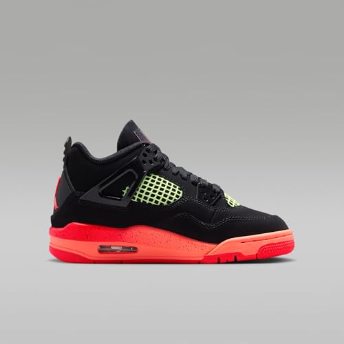Air Jordan 4 Retro Junior Shoes (Black/Bright Mango/Bearly Bolt/Infrared 23) Size 4.5 by Nike - Used condition - Image 3