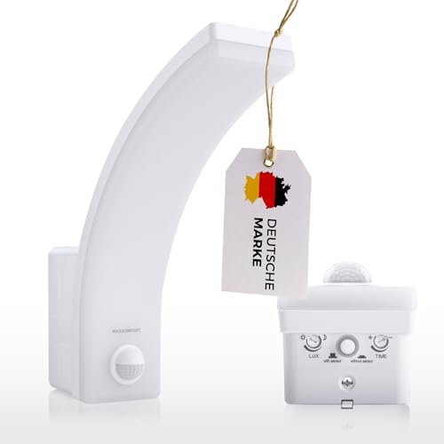 LED Außenleuchte mit Bewegungsmelder – 12/15/20W wählbar – IP65 – 1600-2500lm – Sensor abschaltbar für Dauerlicht – 4000K neutralweiß...