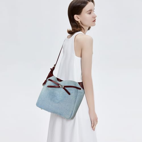 LAORENTOU Women Canvas Shoulder Tote Bag Handbags Large Size Purse Crossbody Bag Sylish Design for Ladies3