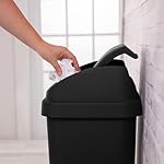 Sterilite 4-Pack Swing Top Wastebasket, Sleek Square Profile Trash Can, 13 Gallon, Black - Modern Garbage Bin for Kitchen, Bathroom, Garage and Workspace, Fits 13 Gal Liners - Image 4
