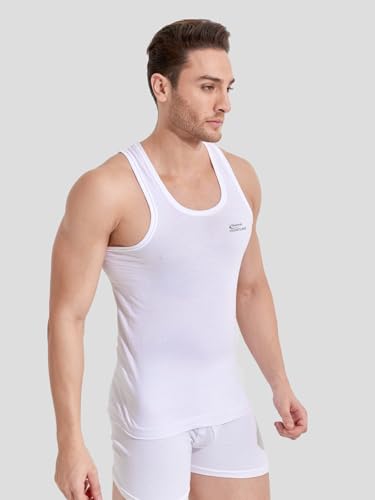 RUPA FRONTLINE Sleeveless Round Neck Vest for Men, 100% Cotton Material, Regular Fit, Pack of 3